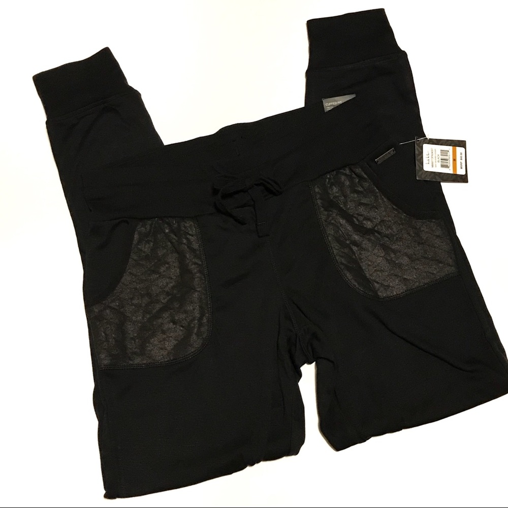 Nicole Miller Active Fit Black Jogger Pants Sz M